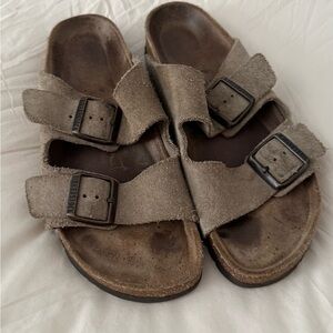 Birkenstock Taupe Suede Sandals